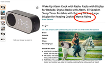 There was an attempt to sell an Alarm Clock Radio for Horse Riding on Amazon