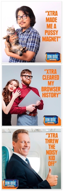 These ads for IRN-BRU XTRA