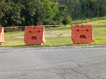 These construction barriers just saw something awful