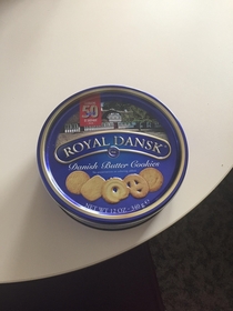 These cookies sat untouched on the table at work for nearly  weeks because it never occurred to anyone that there could be cookies inside