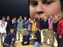 They told me to photoshop him into our championship picture since he couldnt be there so I did