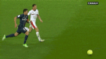 Thiago Silva scores a goal from behind the goal