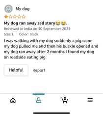 This Amazon review I found while browsing dog leashes