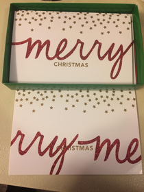 This box of Christmas cards we bought