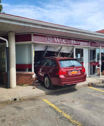 This car that drove into an insurance place the other day in my city