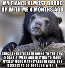 This confession bear is in the best shape of his life