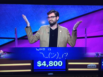 This dude on Final Jeopardy tonight Me too budme too