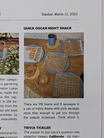 This flyer has great Oscar night snack tips