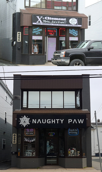 This former sex shop has a new tenant and it cracks me up every time I see it