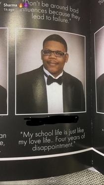 This guy sums up my whole life in his senior quote