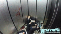 This guys seen way too many elevator pranks