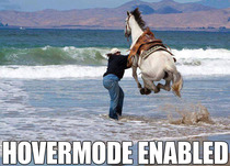 This horse cant swim so he found an alternative method