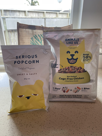 This is how your dog eats popcorn and your kids get kibble in their lunchbox