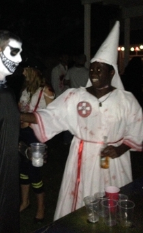 This is the costume my black friend decided to wear for Halloween