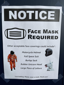 This Mask Required Sign at my work