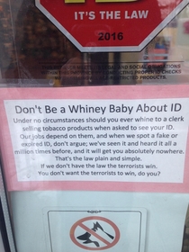 This message outside a smoke shop