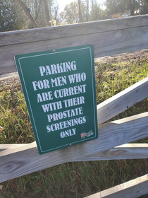 This parking sign at a cider mill