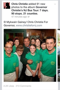 This photo has already been removed from Chris Christies Facebook page Somebody on his campaign staff was asleep at the wheel