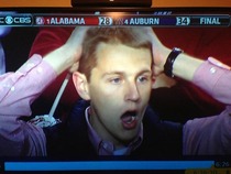 This picture pretty much sums up the end of the Auburn and Alabama game