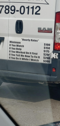 This plumbers rates