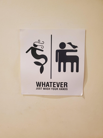 This restroom sign