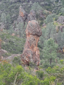 This rock formation in Pinnacles National Park California has peculiar shape