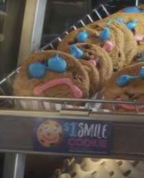 this sad smile cookie at Tim Hortons