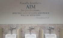 This scripture in the mens restroom of a church Well played