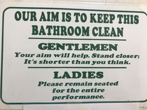 This sign I found in a bathroom