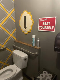 This sign in a bathroom I found