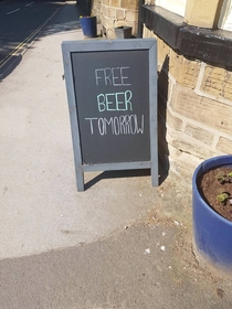 This sign outside my local pub never changes