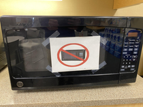 This sign popped up on a microwave at work Not sure how to interpret