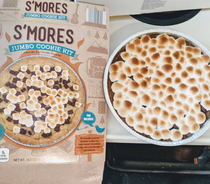 This Smores Pizza looking fuller than the packaging b