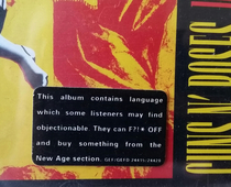 This sticker on one of my dads cd cases