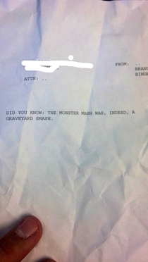 This was sent to my friends work printer from another store