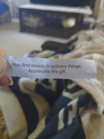 this was the fortune my boyfriend got in our Chinese foodhawks basketball date night dinner