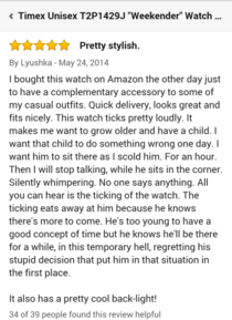 This watch review on Amazon