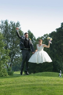 Those Jumping Wedding Pictures Have Nothing On Hover-Bride