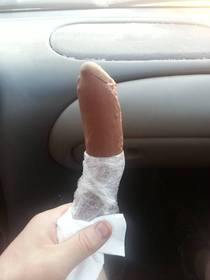 Thought Id try a chocolate covered frozen banana Somehow it just didnt seem so appealing when I peeled the wrapper off