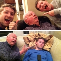 Thought itd be funny to catch my granddad sleeping on vacation- till I made the same mistake Touch pop