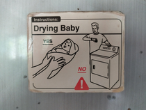 Thys baby drying manual on my hotels fridge