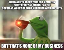 To the cop whose trending video breakdown over her delayed McDonalds order and her fear for her life over her egg McMuffin