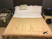 Told the wife I made the bed while she was at work