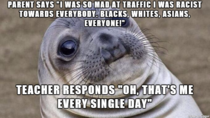 Traffic was bad A lot of parents  were late picking up their kids from school