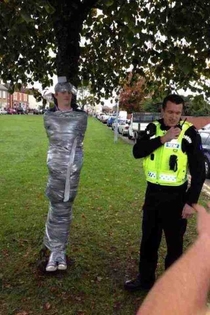 Tree holds man hostage in small English town
