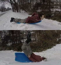 Tried my hand at sledding today