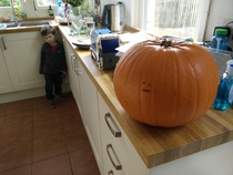 Tried out the minimal pumkin I saw on reddit my son wasnt too sure