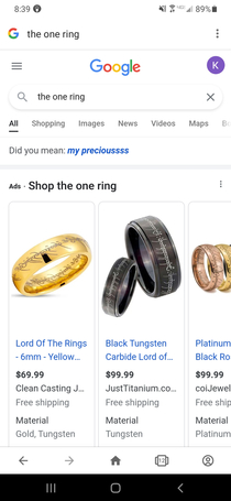 Tried to look up The One Ring and found an Easter egg