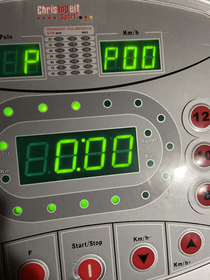 Trying to have a jog on the treadmill but it says poo and wont start