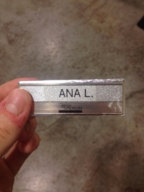Unfortunate name tag I found at work